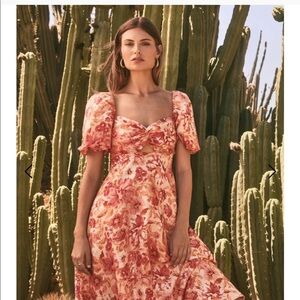 Ever New Quinni floral midi dress size 6 designer spring summer wedding party